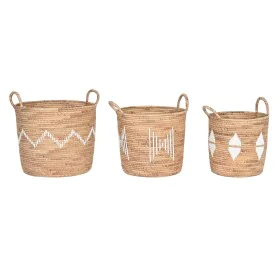 Set di Cestini DKD Home Decor Bianco Naturale Corda Erba di mare Boho 46 x 46 x 48 cm di DKD Home Decor, Scatole decorative -...