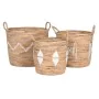 Conjunto de Cestas DKD Home Decor Branco Natural Corda Zostera marina Boho 46 x 46 x 48 cm de DKD Home Decor, Caixas - Ref: S...