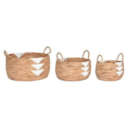 Basket set DKD Home Decor White Natural Rope Seagrass Boho 55 x 55 x 40 cm by DKD Home Decor, Boxes - Ref: S3042936, Price: 1...