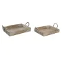 Set di Vassoi DKD Home Decor Giallo Naturale 48 x 38 x 15 cm 52 x 38 x 15 cm (2 Unità) di DKD Home Decor, Piatti e teglie - R...