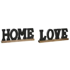 Decorative Figure DKD Home Decor Black Brown 40 x 5 x 15 cm (2 Units) by DKD Home Decor, Ornaments - Ref: S3042993, Price: 39...