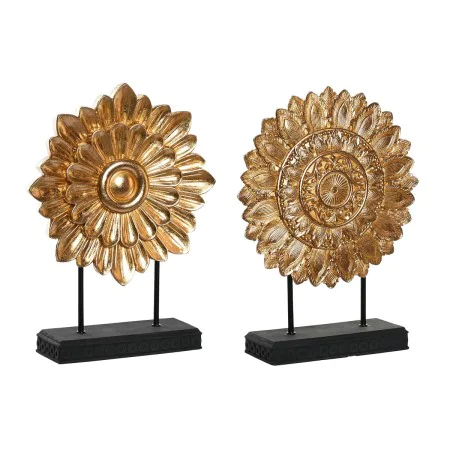 Decorative Figure DKD Home Decor 25 x 8 x 34 cm Black Golden Modern Circles (2 Units) by DKD Home Decor, Ornaments - Ref: S30...