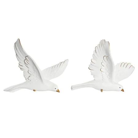 Statua Decorativa DKD Home Decor 28 x 4,5 x 23 cm Bianco Romantico (2 Unità) di DKD Home Decor, Soprammobili - Rif: S3043086,...