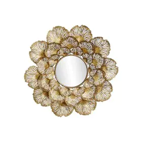 Wall mirror DKD Home Decor 85,7 x 5,7 x 87,6 cm Crystal Golden Metal Leaf of a plant by DKD Home Decor, Wall-Mounted Mirrors ...