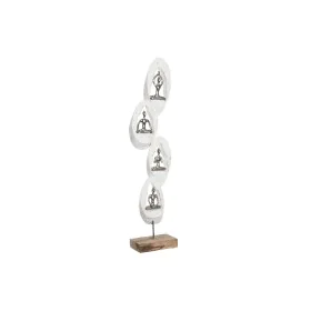 Figura Decorativa DKD Home Decor 18 x 9 x 69 cm Castanho Alumínio Branco Madeira de mangueira Yoga de DKD Home Decor, Adornos...