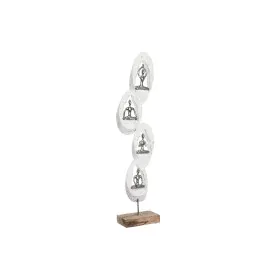 Statua Decorativa DKD Home Decor 18 x 9 x 69 cm Marrone Alluminio Bianco Legno di mango Yoga di DKD Home Decor, Soprammobili ...