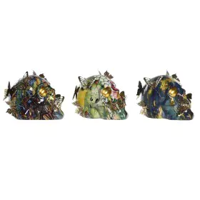 Statua Decorativa DKD Home Decor 15,5 x 10,5 x 11 cm Multicolore Teschio (3 Unità) di DKD Home Decor, Soprammobili - Rif: S30...