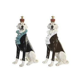 Figura Decorativa DKD Home Decor 19,5 x 16 x 38,5 cm Preto Branco Cão (2 Unidades) de DKD Home Decor, Adornos - Ref: S3043234...