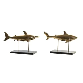 Figura Decorativa DKD Home Decor 32 x 10,5 x 19,5 cm Negro Dorado (2 Unidades) de DKD Home Decor, Adornos - Ref: S3043238, Pr...