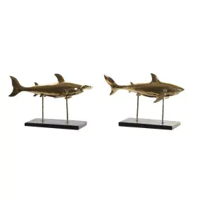 Figurine Décorative DKD Home Decor 32 x 10,5 x 19,5 cm Noir Doré (2 Unités) de DKD Home Decor, Objets de décoration - Réf : S...