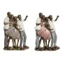 Statua Decorativa DKD Home Decor 18 x 10 x 25 cm Rosa Dorato Bianco Famiglia (2 Unità) di DKD Home Decor, Soprammobili - Rif:...