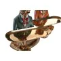 Figurine Décorative DKD Home Decor 17,5 x 13,5 x 26 cm Bleu Doré Marron Léopard Colonial (2 Unités) de DKD Home Decor, Objets...