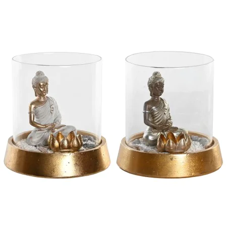 Decorative Figure DKD Home Decor Silver Golden Oriental 16 x 16 x 18 cm (2 Units) by DKD Home Decor, Ornaments - Ref: S304331...