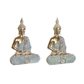 Statua Decorativa DKD Home Decor 18,6 x 9,7 x 27 cm Azzurro Buddha Turchese Orientale Decapaggio (2 Unità) di DKD Home Decor,...