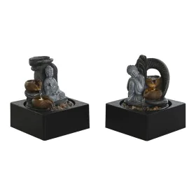 Fontana da giardino DKD Home Decor Buddha Resina 18 x 18 x 22 cm Orientale (2 Unità) di DKD Home Decor, Fontanelle - Rif: S30...