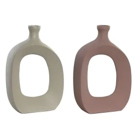 Vase DKD Home Decor 16 x 6 x 24 cm Beige Rose Aluminium (2 Unités) de DKD Home Decor, Vases - Réf : S3043544, Prix : 47,64 €,...