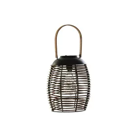 Lampada ad energia solare DKD Home Decor Marrone Nero Bambù Rattan 22 x 22 x 39 cm di DKD Home Decor, Luci solari - Rif: S304...