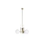 Suspension DKD Home Decor 64 x 64 x 64 cm Verre Doré Métal Blanc 50 W de DKD Home Decor, Plafonniers - Réf : S3043652, Prix :...