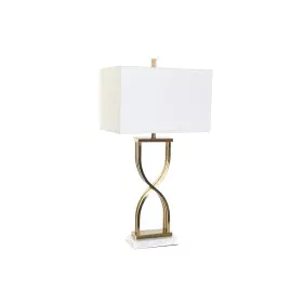 Lampe de bureau DKD Home Decor 40 x 23 x 79 cm Doré Métal Blanc Marbre 40 W 240 V de DKD Home Decor, Lampes de chevet - Réf :...