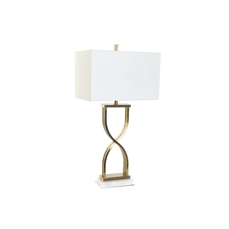 Lampe de bureau DKD Home Decor 40 x 23 x 79 cm Doré Métal Blanc Marbre 40 W 240 V de DKD Home Decor, Lampes de chevet - Réf :...