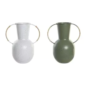 Vase DKD Home Decor 20 x 13 x 24 cm Metal Terracotta White Green (2 Units) by DKD Home Decor, Vases - Ref: S3043865, Price: 2...