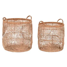 Basket set DKD Home Decor Natural Light brown Tropical 40 x 40 x 47 cm by DKD Home Decor, Boxes - Ref: S3043916, Price: 86,48...