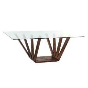 Mesa de Comedor DKD Home Decor Cristal Marrón Transparente Nogal 200 x 100 x 75 cm de DKD Home Decor, Mesas - Ref: S3043958, ...