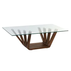 Mesa de Centro DKD Home Decor Cristal Nogal Aluminio 130 x 70 x 42 cm de DKD Home Decor, Mesas - Ref: S3043960, Precio: 358,1...