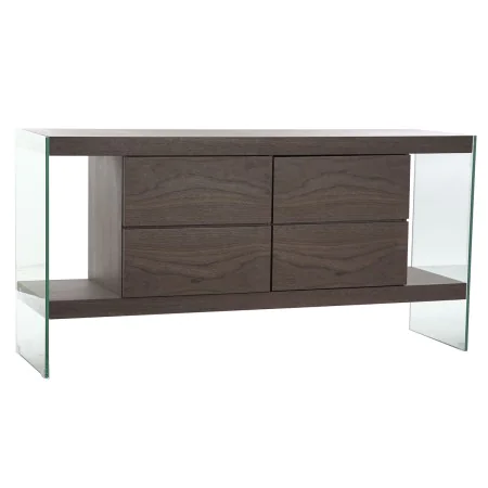 Credenza DKD Home Decor Cristallo Marrone Trasparente Legno di noce 160 x 45 x 80 cm Legno MDF di DKD Home Decor, Credenze e ...