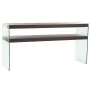 Console DKD Home Decor Marron Transparent Verre Noyer Bois MDF 160 x 45 x 80 cm de DKD Home Decor, Tables - Réf : S3043964, P...