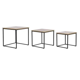 Jeu de 3 tables DKD Home Decor Noir Métal 45 x 45 x 45 cm Bois MDF de DKD Home Decor, Tables - Réf : S3044018, Prix : 81,35 €...