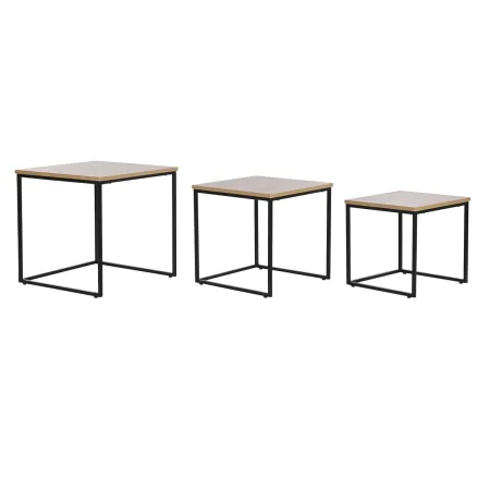 Jeu de 3 tables DKD Home Decor Noir Métal 45 x 45 x 45 cm Bois MDF de DKD Home Decor, Tables - Réf : S3044018, Prix : 72,24 €...