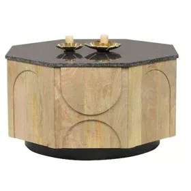 Mesa de Centro DKD Home Decor Mármore Madeira de mangueira 80 x 80 x 45 cm de DKD Home Decor, Jogos de móveis - Ref: S3044075...