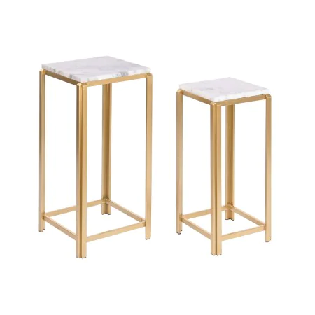 Set of 2 tables DKD Home Decor White Golden 33 x 33 x 70 cm by DKD Home Decor, Tables - Ref: S3044119, Price: 109,70 €, Disco...