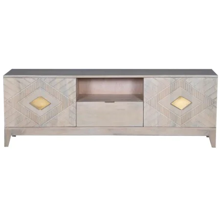 TV furniture DKD Home Decor Beige Metal Mango wood 175 x 40 x 60 cm by DKD Home Decor, TV tables and stands - Ref: S3044139, ...