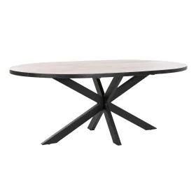 Tavolo da Pranzo DKD Home Decor Nero Naturale Metallo Legno di mango 200 x 100 x 76 cm di DKD Home Decor, Tavoli da sala da p...