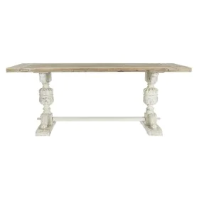 Table de Salle à Manger DKD Home Decor Blanc Naturel Sapin 200 x 90 x 78 cm de DKD Home Decor, Tables - Réf : S3044214, Prix ...