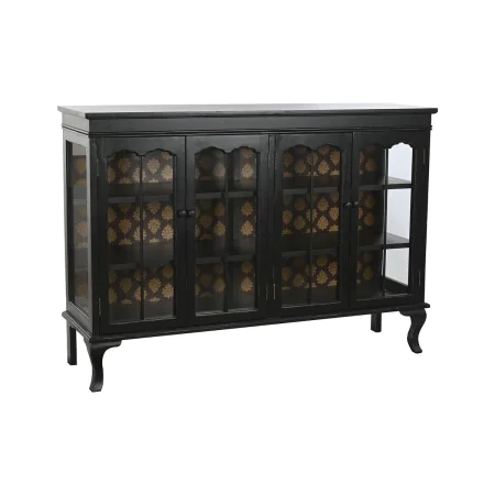 Buffet DKD Home Decor 142,5 x 40,5 x 101,5 cm Sapin Verre Noir de DKD Home Decor, Buffets, crédences et vaisseliers - Réf : S...