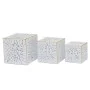 Set de Maceteros DKD Home Decor Hojas Dorado Metal 15 x 15 x 15 cm Blanco Tropical Hoja de planta de DKD Home Decor, Macetero...