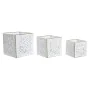 Set de Maceteros DKD Home Decor Hojas Dorado Metal 15 x 15 x 15 cm Blanco Tropical Hoja de planta de DKD Home Decor, Macetero...