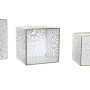 Set de Maceteros DKD Home Decor Hojas Dorado Metal 15 x 15 x 15 cm Blanco Tropical Hoja de planta de DKD Home Decor, Macetero...