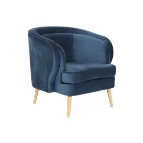 Armchair DKD Home Decor Blue Natural Polyester Velvet Wood Metal 78 x 78 x 78 cm by DKD Home Decor, Chairs - Ref: S3044348, P...