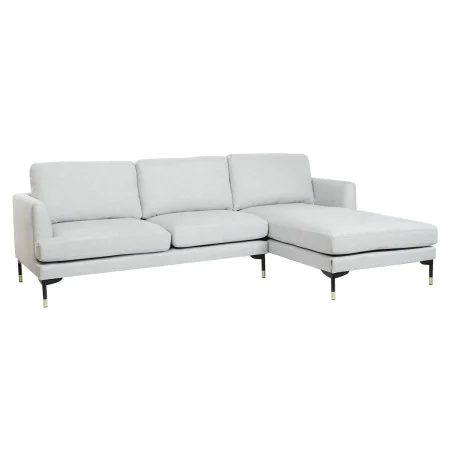 Sofá Chaise Longue DKD Home Decor Cinzento claro Metal 250 x 160 x 85 cm de DKD Home Decor, Cadeiras - Ref: S3044363, Preço: ...