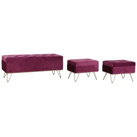 Bench DKD Home Decor 110 x 42 x 44 cm Metal Maroon by DKD Home Decor, Chairs - Ref: S3044372, Price: 176,60 €, Discount: %