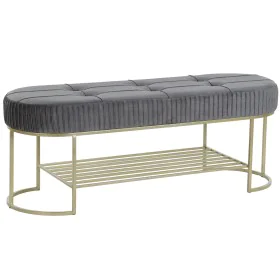 Banqueta DKD Home Decor Cinzento Dourado Metal 120 x 40 x 45 cm de DKD Home Decor, Cadeiras - Ref: S3044388, Preço: 163,51 €,...