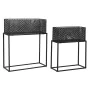 Set of Planters DKD Home Decor 60 x 22 x 70 cm Black Metal by DKD Home Decor, Cachepots - Ref: S3044414, Price: 61,76 €, Disc...