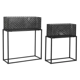 Conjunto de vasos DKD Home Decor 60 x 22 x 70 cm Preto Metal de DKD Home Decor, Vasos - Ref: S3044414, Preço: 54,10 €, Descon...