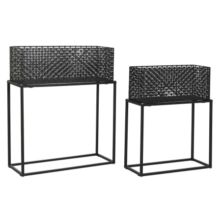 Set de pots de fleurs DKD Home Decor 60 x 22 x 70 cm Noir Métal de DKD Home Decor, Cache-pots - Réf : S3044414, Prix : 54,10 ...