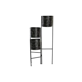 Cache-pot DKD Home Decor Noir Doré Métal Visage 22 x 22 x 93 cm de DKD Home Decor, Cache-pots - Réf : S3044434, Prix : 47,21 ...