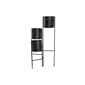 Macetero DKD Home Decor Negro Dorado Metal Cara 22 x 22 x 93 cm de DKD Home Decor, Maceteros - Ref: S3044434, Precio: 47,21 €...